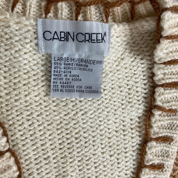 Cabin Creek Vintage Floral Chunky Knit Cardigan Sweater Large - Picture 2 of 6